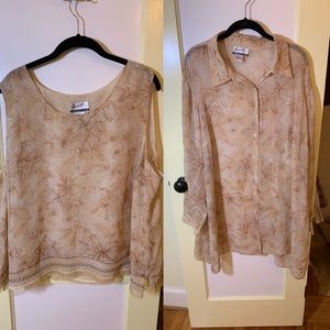 2-piece silk blouse and shell 24W